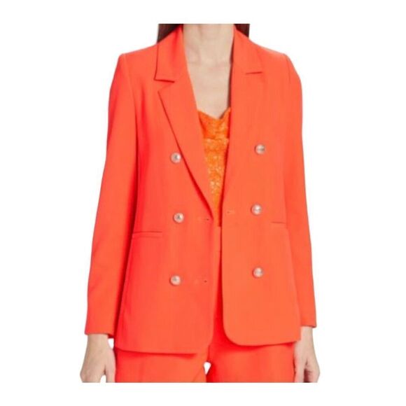 Generation Love Jackets & Blazers - Generation Love Leighton Crepe Blazer in Papaya Size S